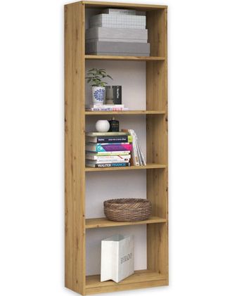 OEM Librer&iacute;a Cl&aacute;sica Para Libros, Carpetas Y Juguetes - Roble Artesanal, 182 Cm De Altura
