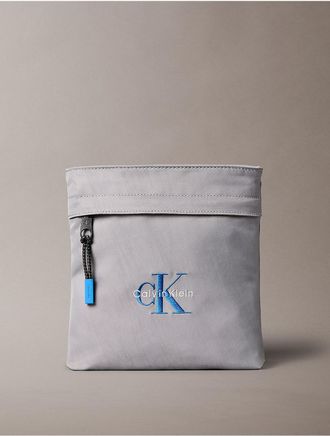 Calvin Klein Mens Nylon Monologo Flatpack - Grey