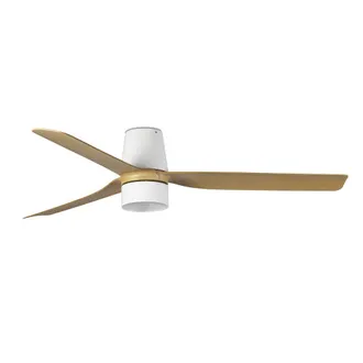 Netlighting Punt Tub 132cm TEK LED Ceiling Fan Matt White Maple Blades 2700K