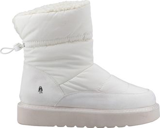 Hush Puppies Womens Puffies Classic Ladies Slippers - White - Size UK 7