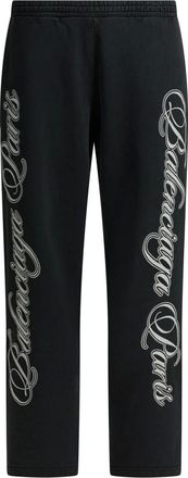 Balenciaga Sweatpants, male, Black, Size: XS Cursive Baggy Pants