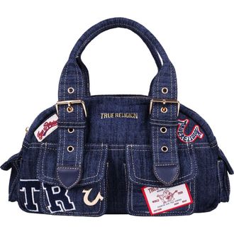 True Religion Multi-Patch Satchel in Dark Denim at Nordstrom