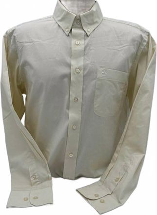 Panhandle Mens Solid Button Down Shirt In Eggshell