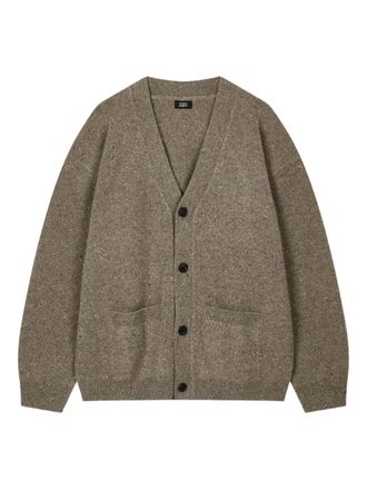 TOMBOY speckle-knit buttoned cardigan - men - Nylon/Wool - M - Green