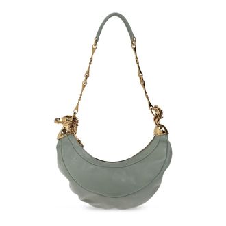 Chlo&eacute; Schoudertas van Leer met Ketting en Paardenhoofd - Dames - Tassen - Groen - Maat: ONE Size Leer