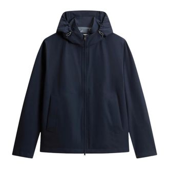 Woolrich Light Jackets, male, Blue, Size: L Two Layers Pacific Jacket