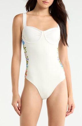 Hutch Barrett Underwire One-Piece Swimsuit in Ivory/multi at Nordstrom, Size X-Large