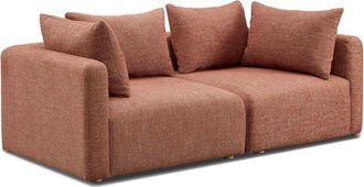 TOV Furniture Hangover Sedona Red Textured Fabric Loveseat