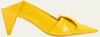 Loewe 70mm Origami Folded Leather Mule Pumps