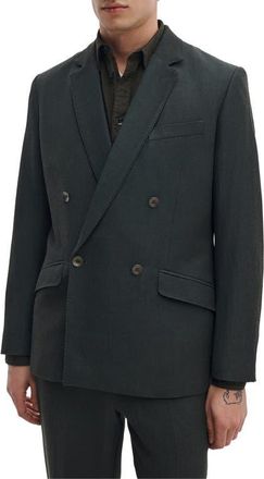 Rag & Bone Butler Double Breasted Wool Blend Blazer in Charcoal Green at Nordstrom, Size 38Regular