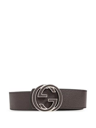 Gucci Interlocking G belt - men - Leather - 100 - Brown