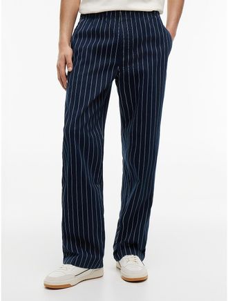 Tommy Hilfiger Mens Tommy Jeans Striped Twill Pull-On Pant - Navy - XL