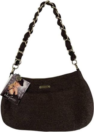 Eric Javits Womens Shenia Chain Baguette Shoulder Bag In Brown/gold