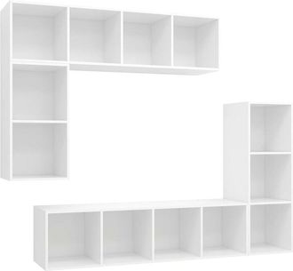vidaXL Vidaxl - 4 Piece tv Cabinet Set White Engineered Wood