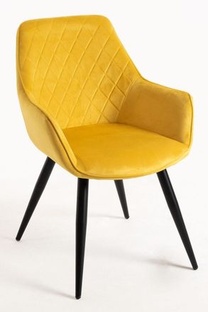 Regalos Miguel Silla en color amarillo de estilo boho en terciopelo