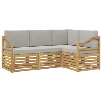 vidaXL Juegos De Sof&aacute;s 4 Pcs Blanco Y Gris Claro 185,5 X 126,5 X 73 Cm Vidaxl