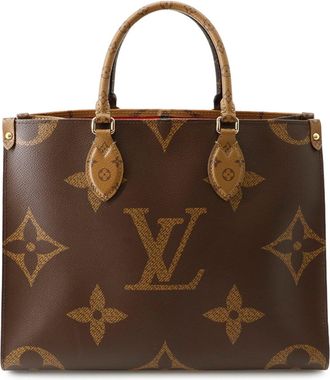 Louis Vuitton Red Color Monogram Reverse Monogram Tote Bag (Pre-Owned)
