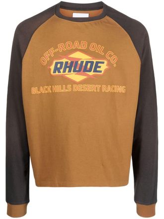 Rhude T-shirt con stampa - Arancione
