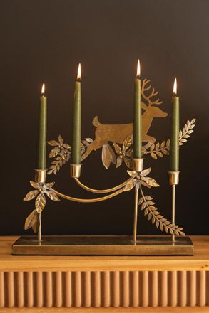Kalalou Metal Reindeer Taper Candelabra