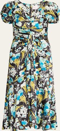 Cinq à Sept Walker Floral Puff-Sleeve Midi Dress