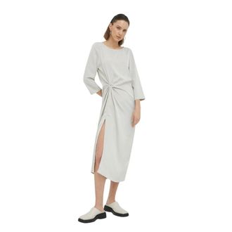 Bruuns Bazaar Abito midi con nodo frontale - - Dresses - Donna - Grigio - S