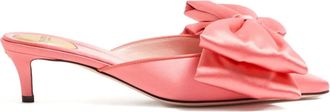 Valentino Garavani 45mm Yolande bow mules - women - Viscose/Silk/Calf Leather/Viscose/Silk - 39.5 - Pink