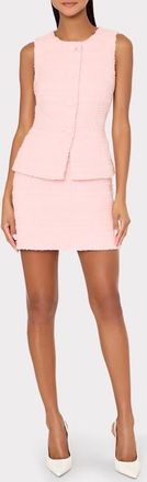 Milly Briar Tweed Miniskirt in Blush at Nordstrom, Size 10