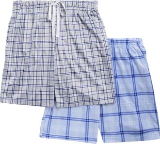Geoffrey Beene 2-Pack Assorted Plaid Pajama Shorts in Blue Multi at Nordstrom Rack, Size X-Large
