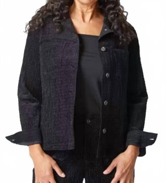 Habitat Rustic Stretch Corduroy Boyfriend Jacket In Black