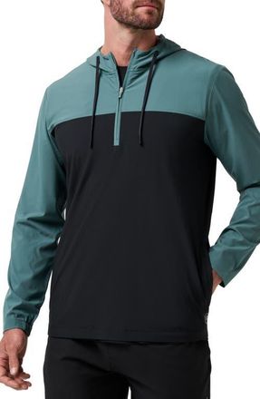 Travis Mathew Meridian Quarter Zip Tech Hoodie in Silver Pine at Nordstrom, Size Medium