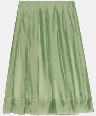 Kate Spade New York Crinkled Organza Pleated Skirt
