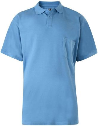 KAM Poly Cotton Soft Fabric Plain Basic Polo Shirt in Powder Blue in 6XL
