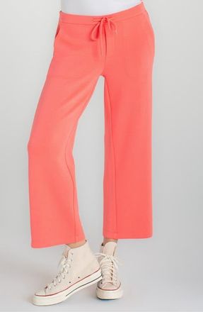 Liverpool L.A. Crop Wide Leg Sweatpants in Sunset Coral at Nordstrom, Size X-Small