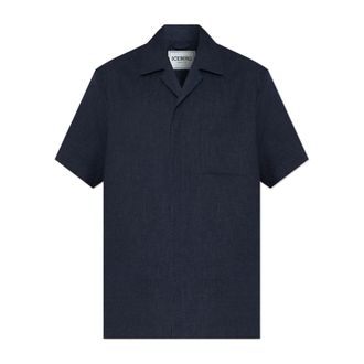 Iceberg Short Sleeve Shirts, male, Blue, Size: XL Shirt with pocket