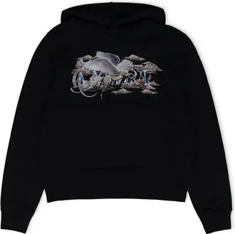 Amiri Black Pegasus Script Hoodie
