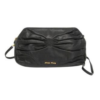 Miu Miu Pre-owned Cross Body Bags, female, Black, Size: ONE SIZE Pre-owned Ribbon Gather Shoulder Bag
