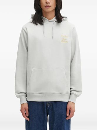 Drôle de Monsieur drawstring hoodie - men - Cotton - L - Grey