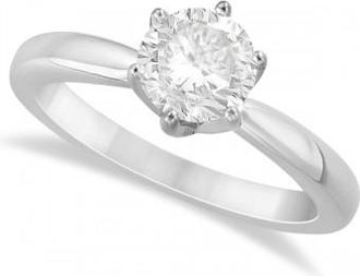 Allurez Round Solitaire Moissanite Engagement Ring 14K White Gold 1.25ctw
