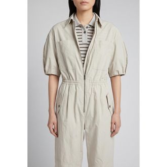Brunello Cucinelli Light Beige Relaxed Jumpsuit, Brand Size 40 (US Size 6)
