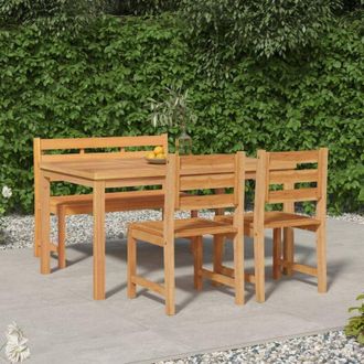 vidaXL 4 Piece Garden Dining Set Solid Wood Teak vidaXL
