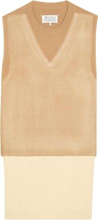 Maison Margiela Fuse Colour-blocked Wool Vest - Cream - S (UK8-10 / S)