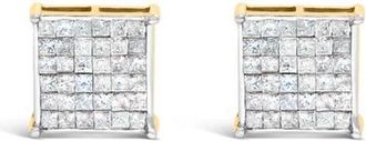 House of Brilliance 10K Yellow Gold 2 ct TDW Diamond Stud Earrings at Nordstrom