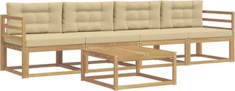 vidaXL Conjunto De Sof&aacute;s De Exterior 4 Uds. Y Beige Vidaxl