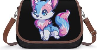 Generic Trans Fox Transgender Crossbody Bags for Women Shoulder Messenger Bag Purse Handbags