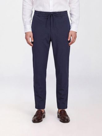 HUGO BOSS Pantaloni slim fit in gabardine di tessuto tecnico con coulisse in vita