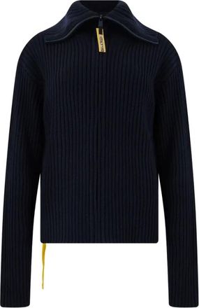 Fendi Ribbed Wool Cardigan - Heren - Sweatshirts & Hoodies - Zwart - Maat: M Wol