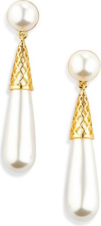 Lele Sadoughi Golden Cage Drop Earrings in Pearl at Nordstrom