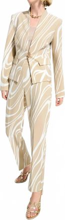 Joseph Ribkoff Abstract Print Fitted Blazer Jacket In Beige/vanilla