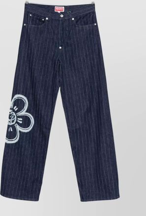 Kenzo relaxed fit pinstripe floral trousers