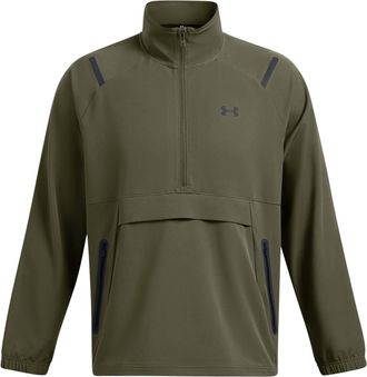 Under Armour Mens Unstoppable Solid Patterned Anorak Jacket with Drawstring in Green - Size Medium